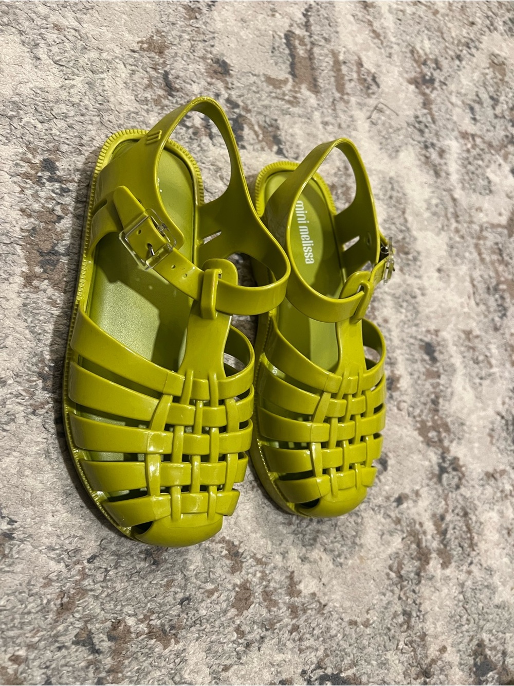 Mini Melissa Pea Green Jelly Woven Sandals; size 13 - Picture 2 of 5